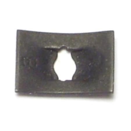 Midwest Fastener Spring Nut, #4, Flat Shape, Steel, Zinc Plated Finish, 60 PK 61634